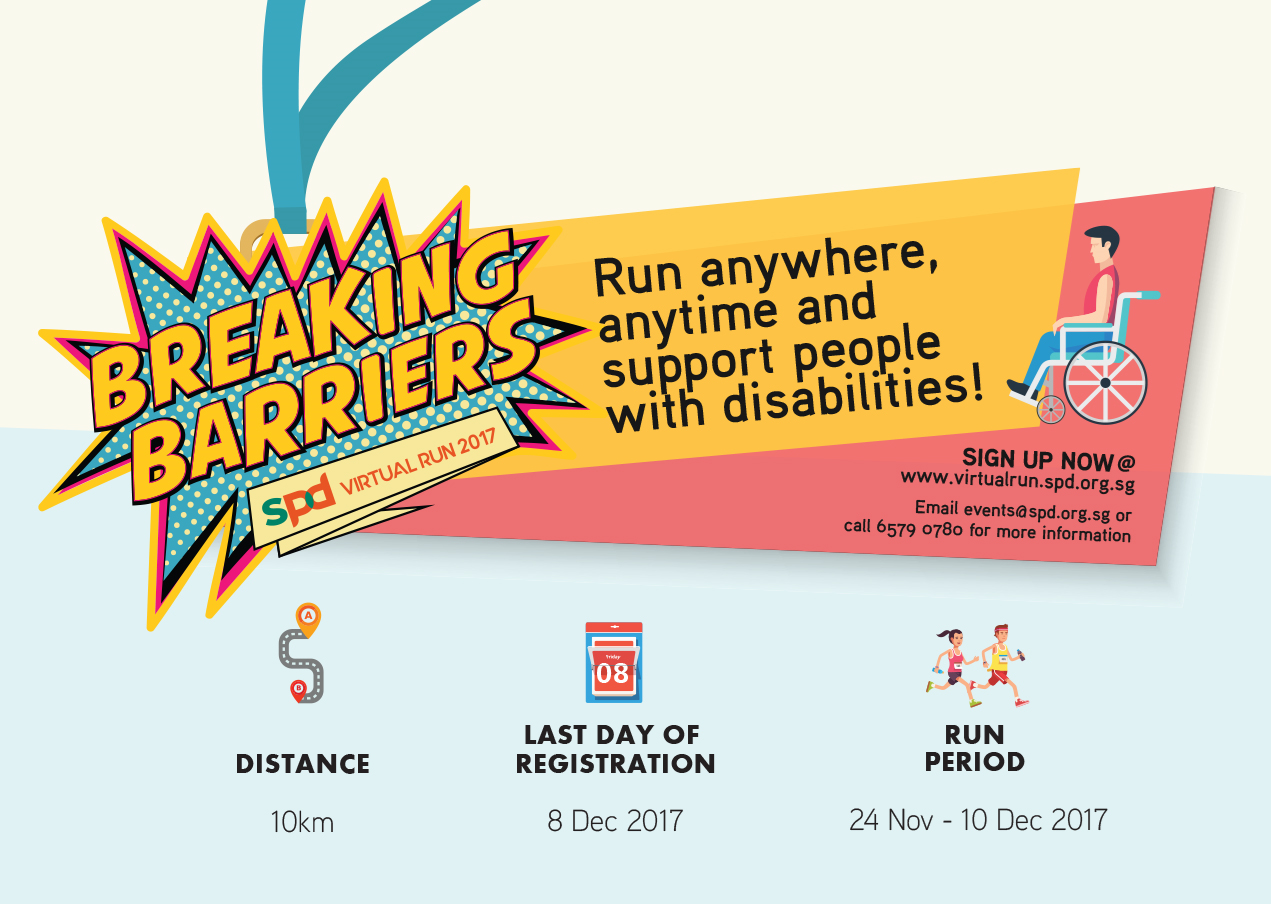 SPD Breaking Barriers Virtual Run campaign banner designed by JAB Design